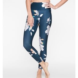 Athleta Teal Floral Women's Workout Leggings